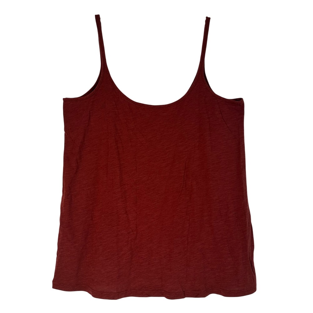 Lands End Canvas 1963 Burgundy Red Slub Cotton Cami Tank Top Large